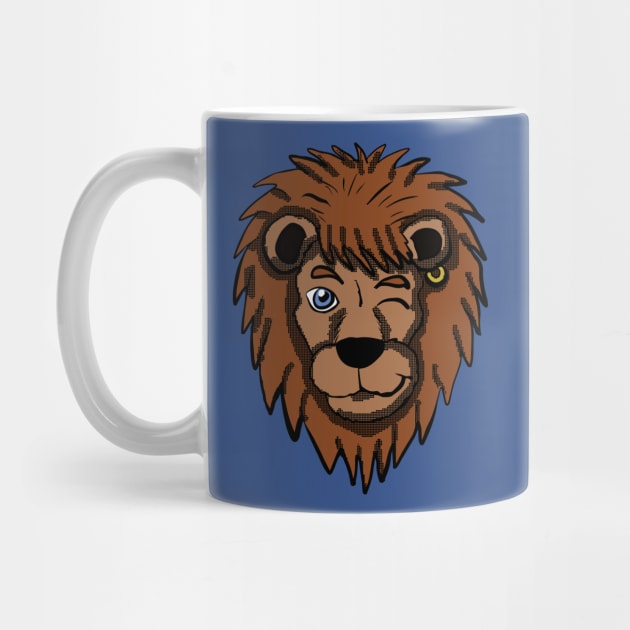 Winking Lion Head Graphic by Eric03091978